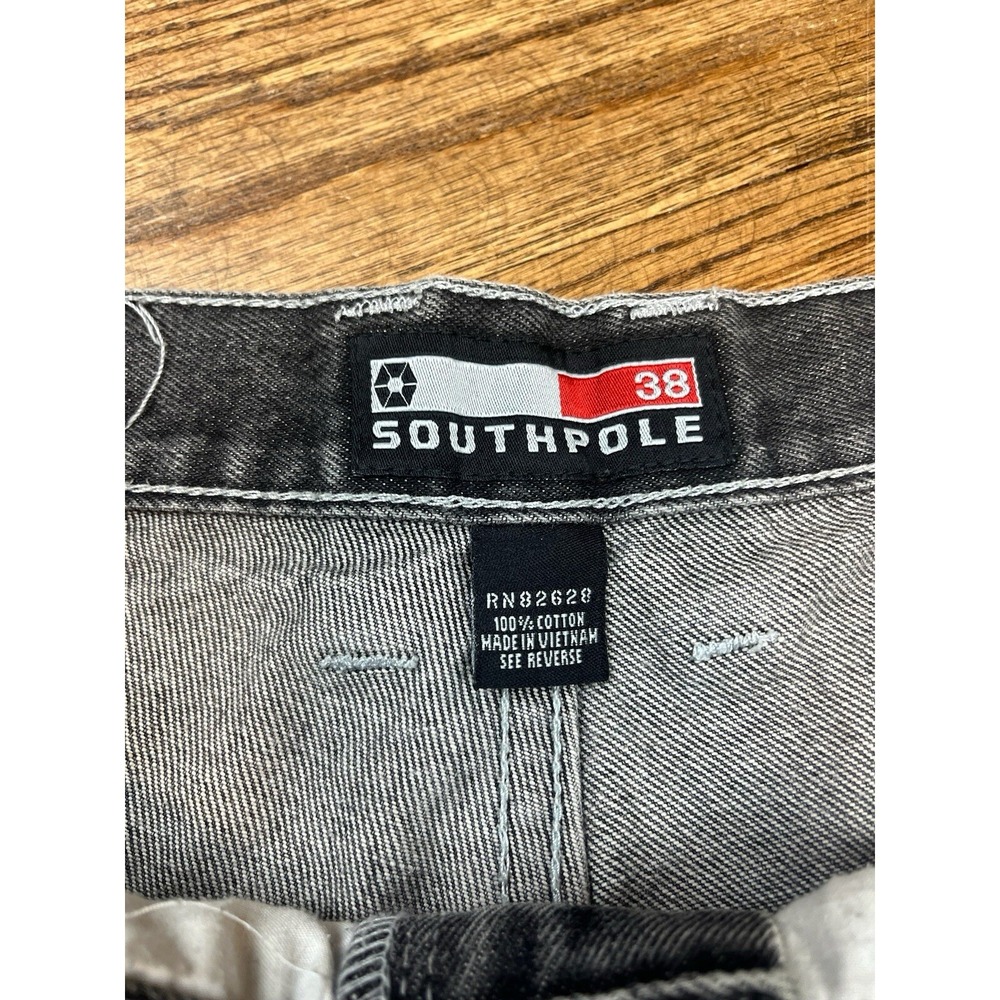 Southpole Jean Shorts Mens 38 Denim Jorts Hip Hop Baggy Skater Wide Leg - Picture 2 of 5